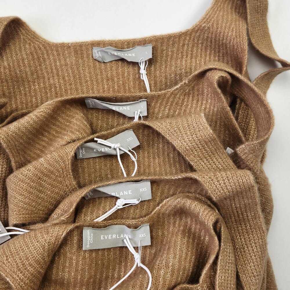 NWT Everlane Tan Wool Yak Blend Cropped Stretchy Ribbed Tank sz XXS - Picture 3 of 5